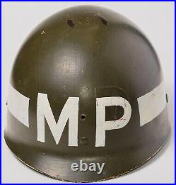 Original WWII US Army Military Police MP Westinghouse M1 Helmet Liner Named