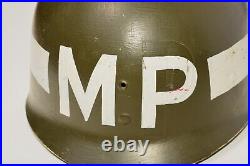 Original WWII US Army Military Police MP Westinghouse M1 Helmet Liner Named