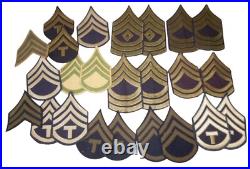 Original WWII US Army NCO Sergeant Rank Stripes Chevrons Patch Lot DR2