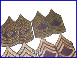 Original WWII US Army NCO Sergeant Rank Stripes Chevrons Patch Lot DR2