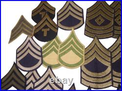 Original WWII US Army NCO Sergeant Rank Stripes Chevrons Patch Lot DR2