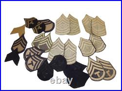 Original WWII US Army NCO Sergeant Rank Stripes Chevrons Patch Lot DR2