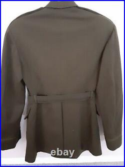 Original WWII US Army Officer Chocolate OD Gabardine Wool Dress Blouse 40 Long