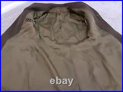 Original WWII US Army Officer Chocolate OD Gabardine Wool Dress Blouse 40 Long