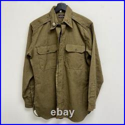 Original WWII US Army Officer NCO Flannel Shirt W Collar Pins