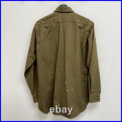 Original WWII US Army Officer NCO Flannel Shirt W Collar Pins