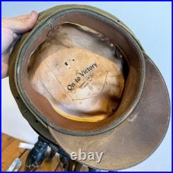 Original WWII US Army Officer NCO Visor Hat Crusher