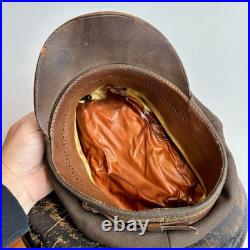 Original WWII US Army Officer True Crusher Visor Chocolate Feather Weight