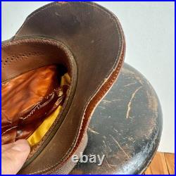 Original WWII US Army Officer True Crusher Visor Chocolate Feather Weight