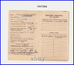 Original WWII US Army Paybook ID PFC F W FRANCKE Photos Berghof Germany 1945