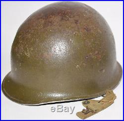 Original WWII US Army Rear-Seam M1C Airborne Paratrooper Helmet One Strap