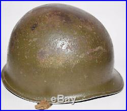 Original WWII US Army Rear-Seam M1C Airborne Paratrooper Helmet One Strap