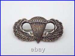 Original WWII US Army Sterling Airborne Jump Wings Badge Large Shield NS Meyer