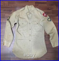Original WWII US Army Uniform Shirt Veteran Estate Possible Combat Field Stainin