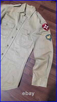 Original WWII US Army Uniform Shirt Veteran Estate Possible Combat Field Stainin
