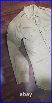 Original WWII US Army Uniform Shirt Veteran Estate Possible Combat Field Stainin