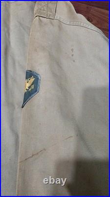 Original WWII US Army Uniform Shirt Veteran Estate Possible Combat Field Stainin
