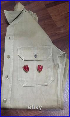 Original WWII US Army Uniform Shirt Veteran Estate Possible Combat Field Stainin Original WWII US Army Uniform Shirt Veteran Estate Possible Combat Field Stainin