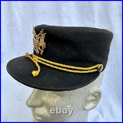 Original WWII US Army WAC Women's Winter Hat Black Named