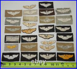 Original WWII USAAF Army Air Force Wings 28 Patches Lot 2 DR16