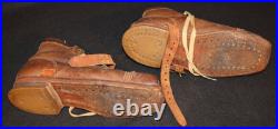 Original WWII Vintage French Army Alpine Ski Boots Military Leather Pair