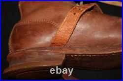 Original WWII Vintage French Army Alpine Ski Boots Military Leather Pair