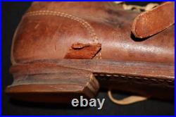 Original WWII Vintage French Army Alpine Ski Boots Military Leather Pair