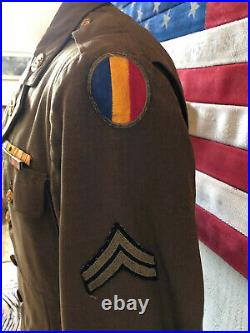 Original WWII WW2 1941 US Army Uniform Jacket and Trouser Named