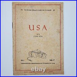 Original WWII WW2 German Wehrmacht USA America booklet army publication 1941 old