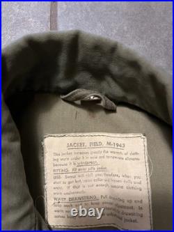 Original WWII WW2 / Korea US Army M1943 Field Jacket 34 R Dated Sept 1944