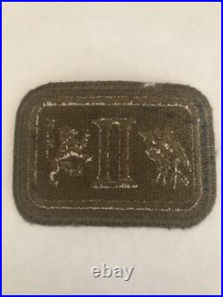 Original WWII WW2 US Army 2nd Corps Infantry Troops Patch OD Border Green Back