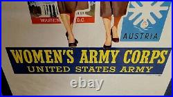 Original WWII WW2 WOMEN'S ARMY CORPS Framed LET THE WORLD SEE YOU Poster