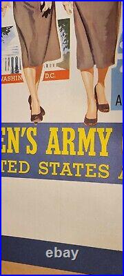Original WWII WW2 WOMEN'S ARMY CORPS Framed LET THE WORLD SEE YOU Poster