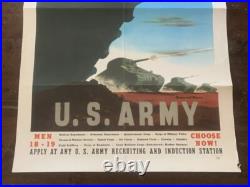 Original WWII War Poster RIGHT IS MIGHT U. S. Army Recruiting 1942 Stewart Graves