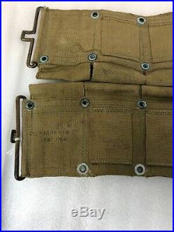 Original Ww1 Ww2 Us Army 10 Pouch Ammunition Belt