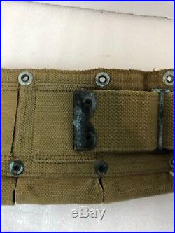 Original Ww1 Ww2 Us Army 10 Pouch Ammunition Belt