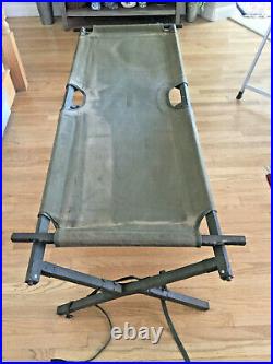 Original Ww2 (1945) Us Army Canvas/wooden Folding Cot