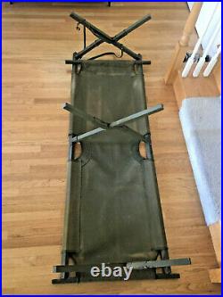 Original Ww2 (1945) Us Army Canvas/wooden Folding Cot