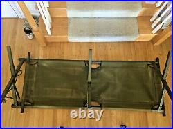 Original Ww2 (1945) Us Army Canvas/wooden Folding Cot