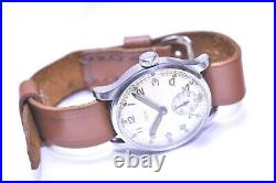 Original Ww2 Atp British Army Military Strap + Vintage Unitas Wrist Watch Workng