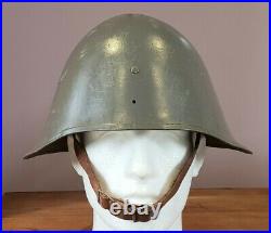 Original Ww2 Danish Army M23 Light Grey Combat Helmet With Liner And Chinstrap