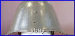 Original Ww2 Danish Army M23 Light Grey Combat Helmet With Liner And Chinstrap