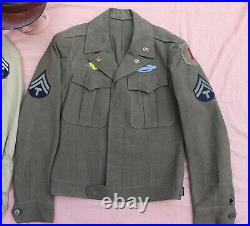 Original Ww2 Us Army Ike Jacket 34r, Hat, Shirt, Band Insignia, Tech Corporal