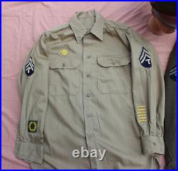 Original Ww2 Us Army Ike Jacket 34r, Hat, Shirt, Band Insignia, Tech Corporal