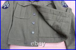 Original Ww2 Us Army Ike Jacket 34r, Hat, Shirt, Band Insignia, Tech Corporal