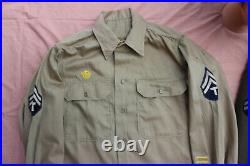 Original Ww2 Us Army Ike Jacket 34r, Hat, Shirt, Band Insignia, Tech Corporal