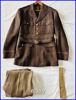 Original Ww2 Us Army Officer Drees Jacket Uniform Pinks Greens Pants Tie 2nd Lt