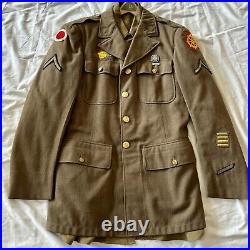 Original Ww2 Us Army Uniform 37th Infantry Division Jacket Hat Patches Shirt Pto