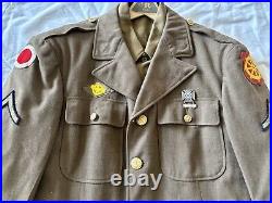 Original Ww2 Us Army Uniform 37th Infantry Division Jacket Hat Patches Shirt Pto