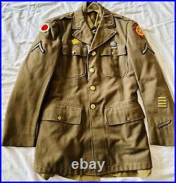 Original Ww2 Us Army Uniform 37th Infantry Division Jacket Hat Patches Shirt Pto